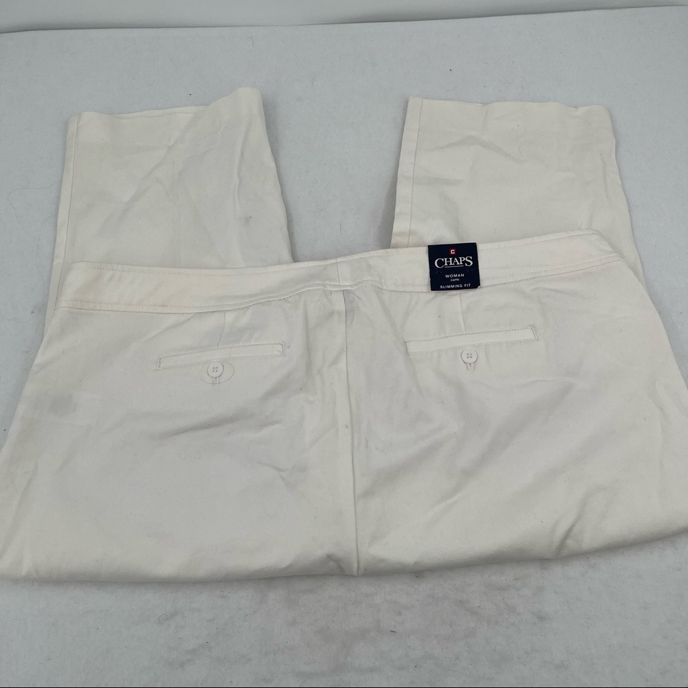 CHAPS Womens NWT Slimming Fit White Capri Pant size: 24W - Picture 2 of 11